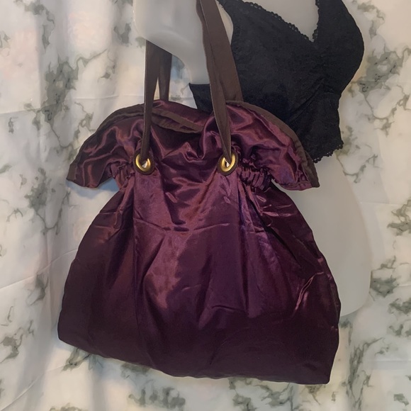 🎒 Purple Satin Cinched Tote Bag - Picture 2 of 10